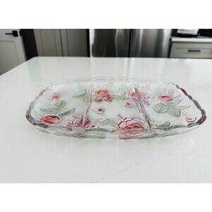Serving platter in glass. Vintage